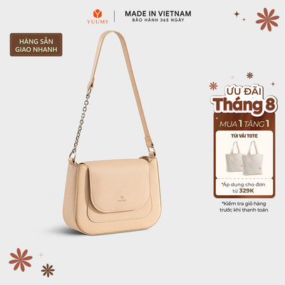 Túi Yuumy (Thời trang nữ nắp gập bo viền tối giản size 22-  Túi đeo vai da Seasand YN342) Bagsmart
