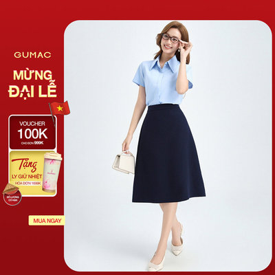 [NHẬP MÃ AFFVQJ2 GIẢM 60K] Chân Váy A Nữ GUMAC Chân Váy Công Sở Có Túi Lưng Cao Vải Tuyết Mưa Thanh Lịch BVE00013