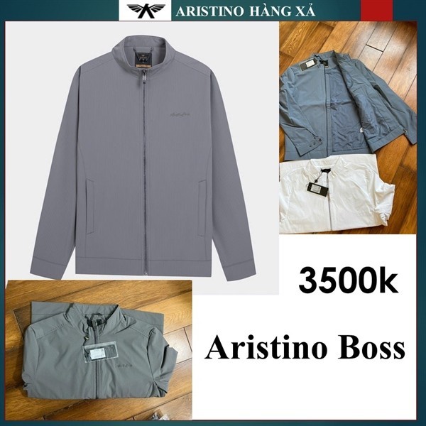 (Tag 3500k) Áo khoác Aristino boss 1JK005W2 hoạ tiết kẻ mờ, vải co giãn nhẹ, cổ trụ, khoá kim loại