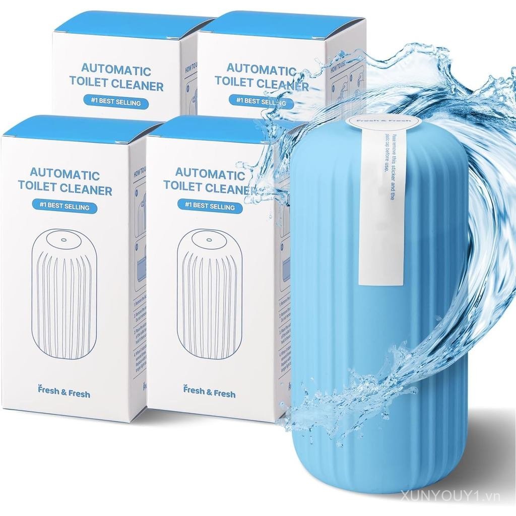 Fresh & Fresh Automatic Toilet Bowl Cleaners (Sky Blue) - 4 Bottles(UPTO 2500 FLUSHES/Bottle), Comme