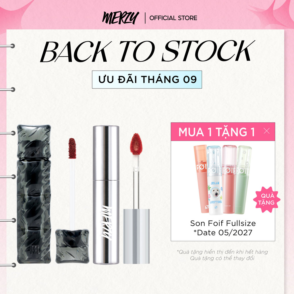 COMBO 2 Son Merzy Puffer Velvet Tint 3.7g + Merzy The Glam Mellow Tint 4g
