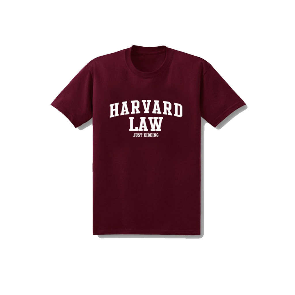 Mùa hè Phong Cách Mới Mỹ Đại Học Harvard Luật Đại Học Áo Thun Đùa Harvard Cotton Nguyên Chất Áo Thun