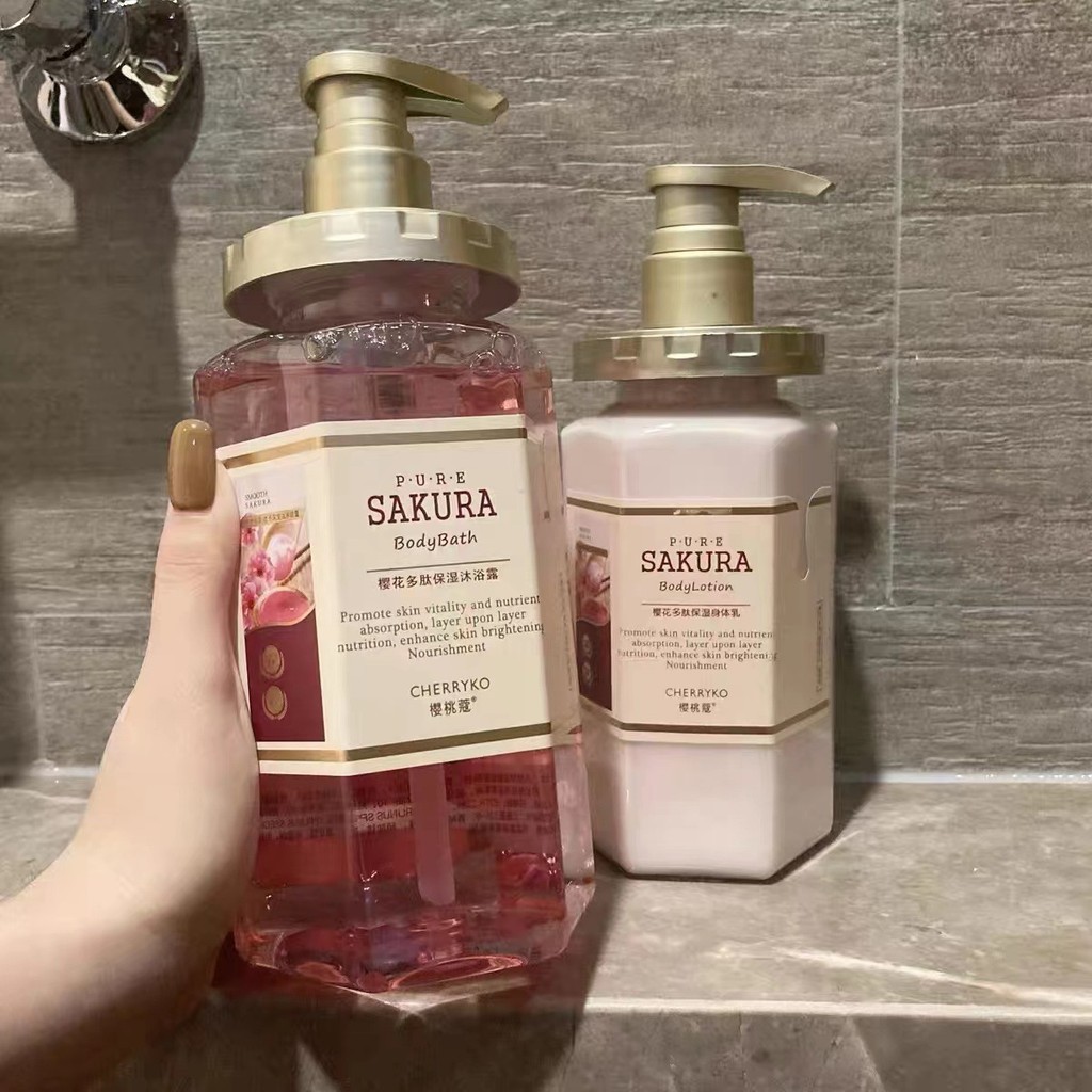 Cherry Coco Cherry Blossom Peptide Dưỡng Ẩm Body Wash Hương Thơm Lâu Dài Dưỡng Ẩm Làm Mới Sữa Tắm