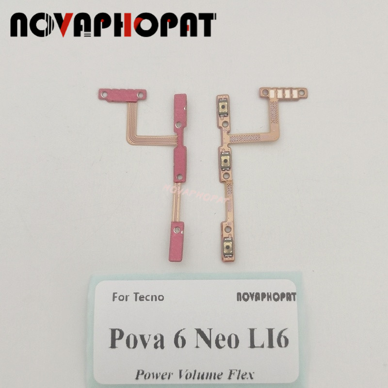 Dành Cho Tecno Pova 6 Neo LI6 Bật Tắt Âm Lượng Lên Xuống Công Tắc Ruy Băng Nút Nguồn Cáp Mềm