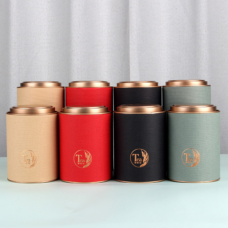 Lon Trà Lon Trống Lon Giấy 0.5kg Đóng Gói Trà Đen Kín Lon Di Động Cao Cấp Trung Quốc Retro Sáng Tạo 