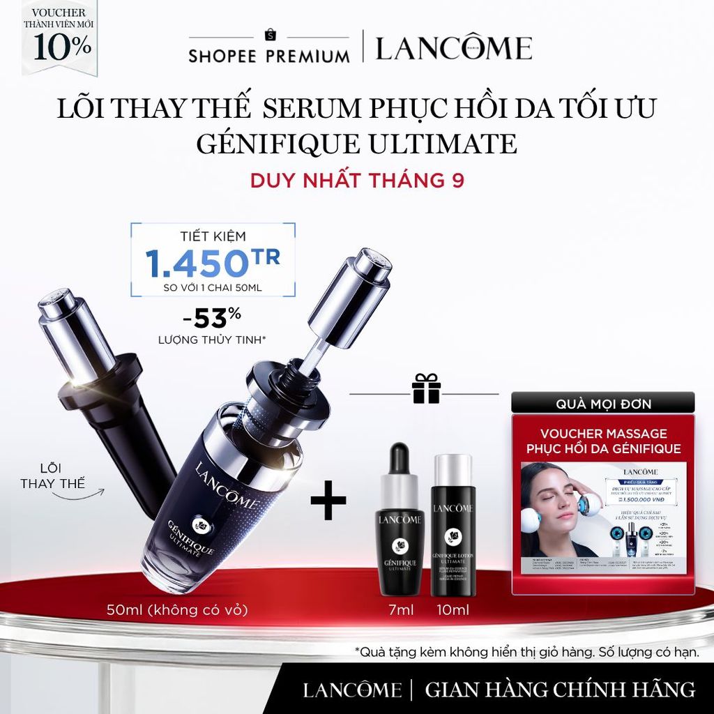 Lõi Thay Thế Serum Phục Hồi Da Tối Ưu Genifique Ultimate Lancome 50ml