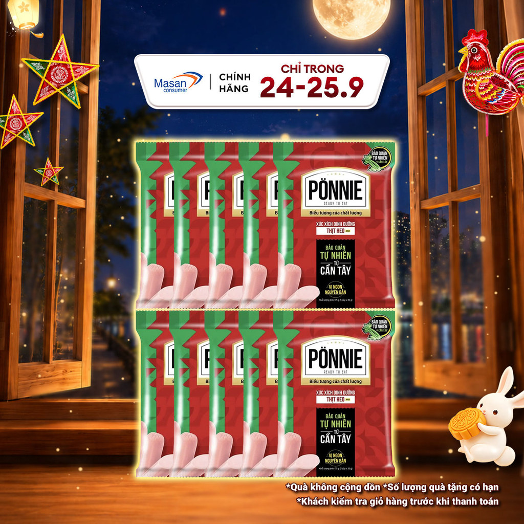 [Chọn loai] Xúc xích tiệt trùng Ponnie Heo 35gr