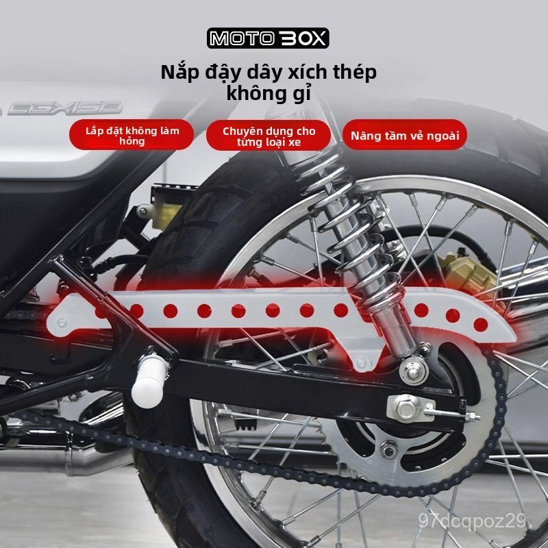 Nắp bảo vệ hộp nhông xích inox độ cho Honda CGX150 phong cách cổ điển, bền đẹp chống gỉ