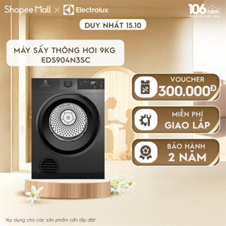 [Mới] Free giao lắp - Máy sấy thông hơi Electrolux 9kg UltimateCare 300 - Xám đen Onyx EDS904N3SC