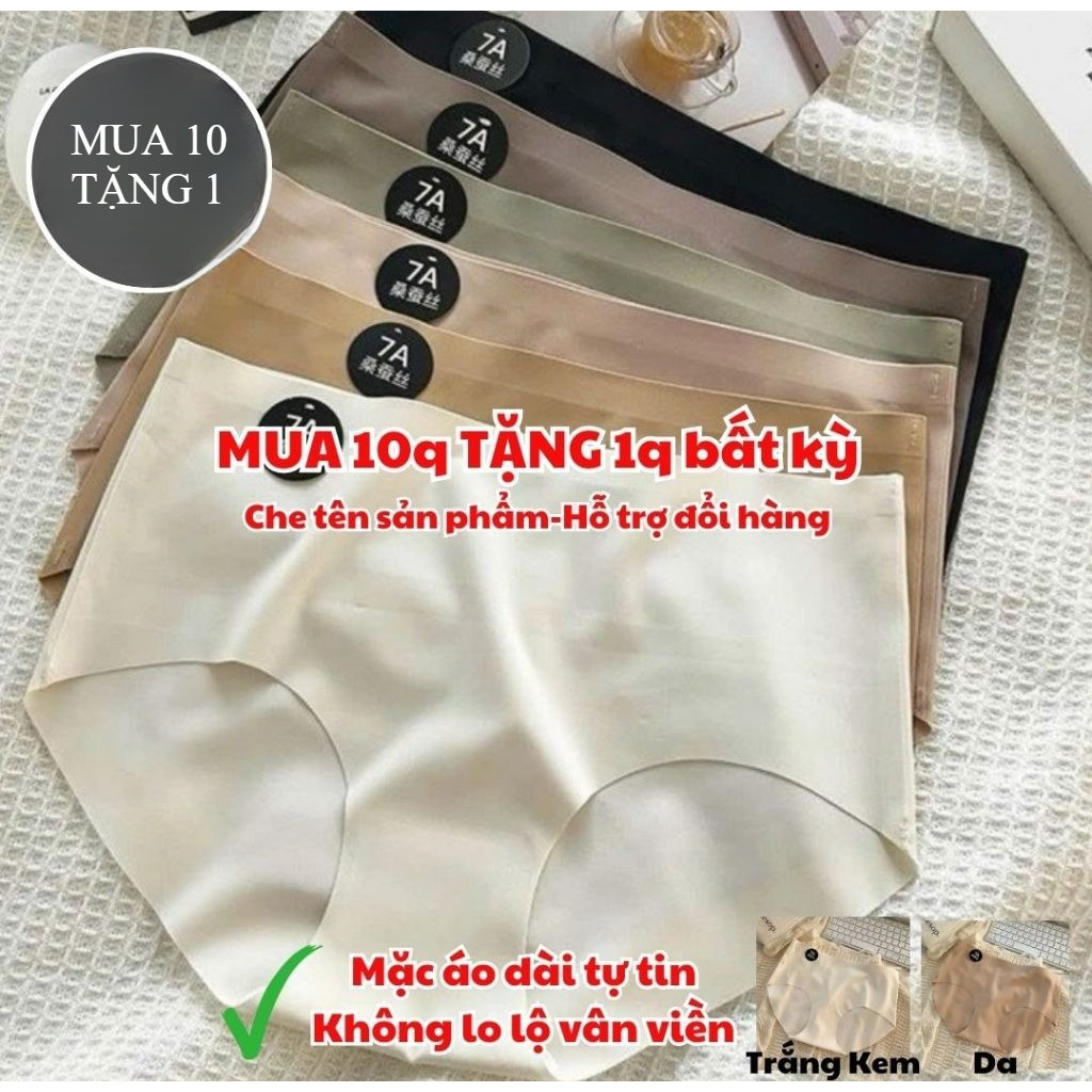 Combo 5-10 Quần Lót Nữ Đúc Su 7A Phù Hợp Mặc Áo Dài Tàng Hình Không Lộ Viền Co Giãn 4 Chiều Cao Cấp.