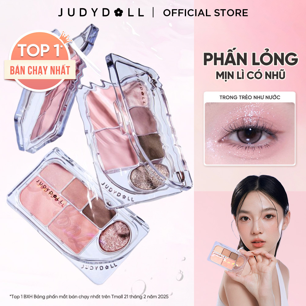 Bảng Phấn Mắt 6 Ô JUDYDOLL Elaborate Eyeshadow Palette Tông hồng Trong trẻo Lên Màu tốt Má hồng Bắt sáng Nhũ mắt Mịn Lâu trôi 8g