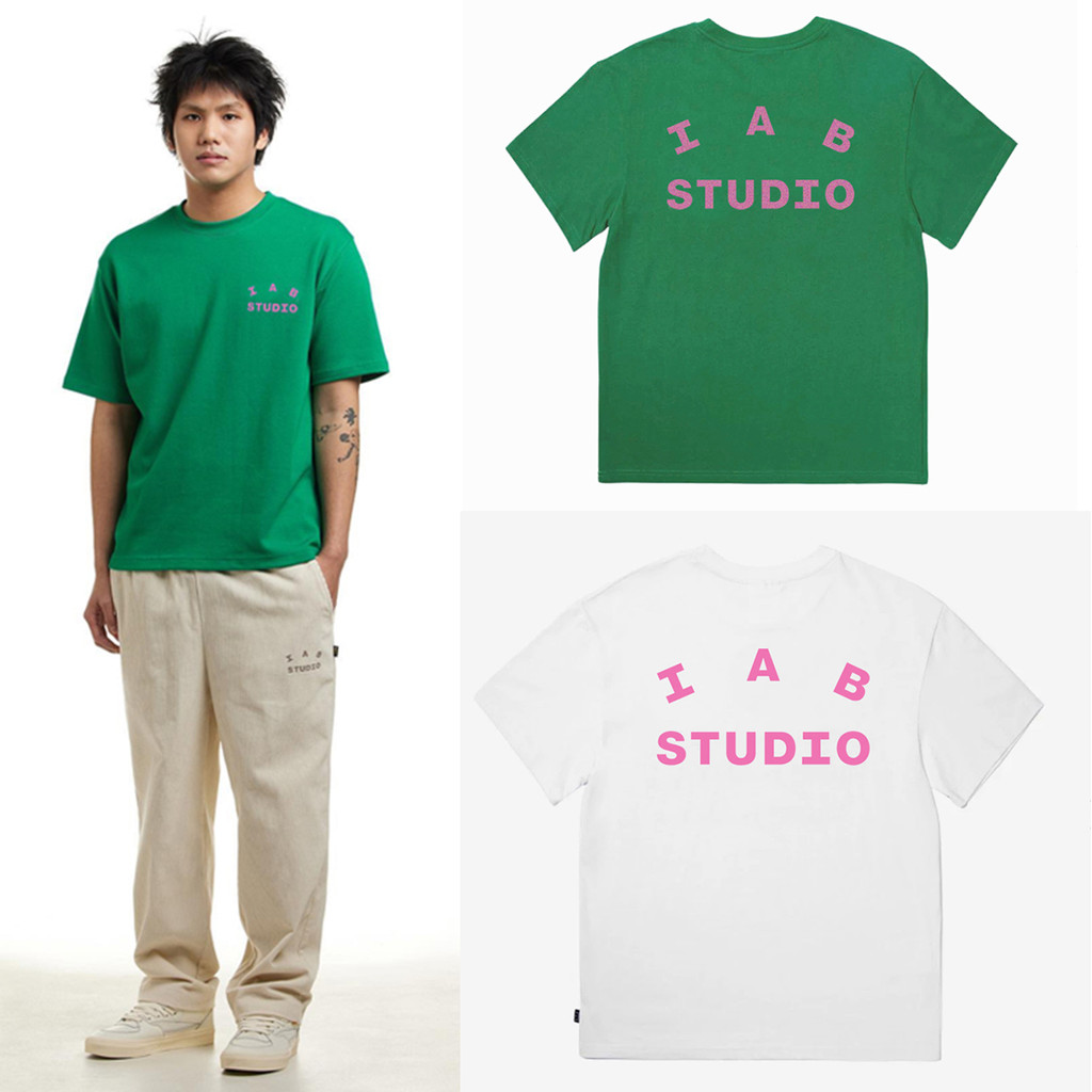 IAB STUDIO Áo Thun Unisex Tay Ngắn Cổ Tròn In Chữ Màu Hồng - Phù Hợp Mọi Kích Cỡ