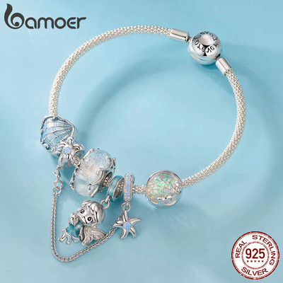 Bạn sẽ yêu thích mặt dây chuyền bạc 925Elf xanh với chủ đề đại dương, hoàn hảo cho vòng tay DIY