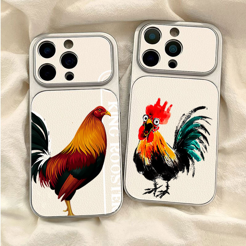 Mô Hình Gà Trống Lớn Mô Hình Màu Bão Hòa Thấp Biến Thành ỐpLưng IPhone 17 16 15 14 13 12 11 Pro Max 