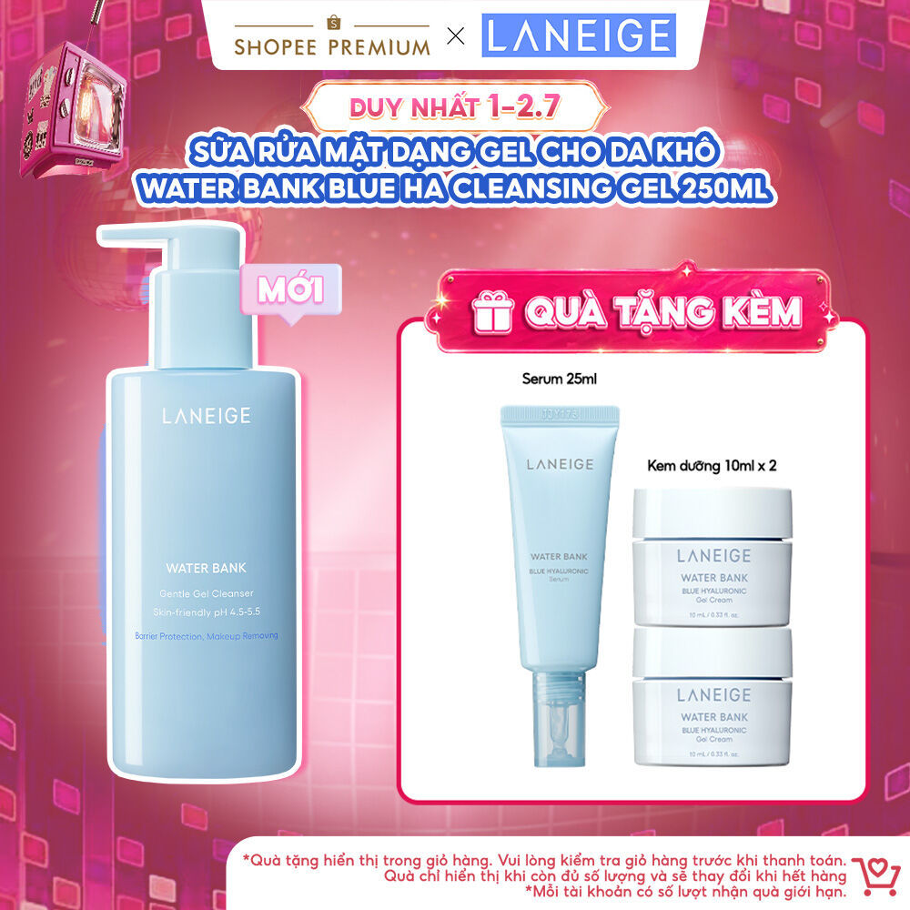 [MỚI] Sữa Rửa Mặt Dạng Gel Sạch Sâu Dịu Nhẹ Laneige Water Bank Gentle Gel Cleanser 250ml | BigBuy360 - bigbuy360.vn
