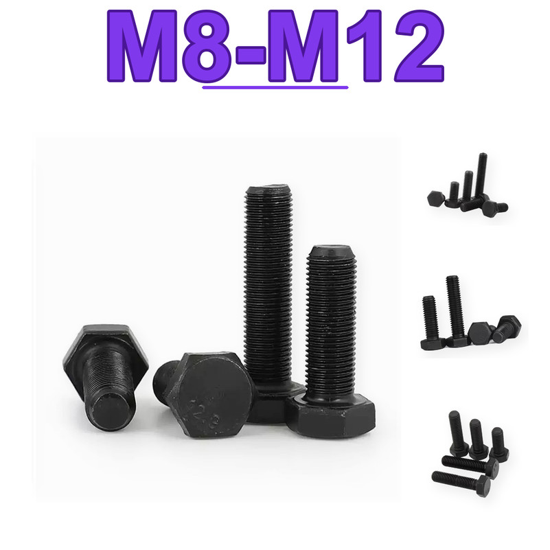 thép đen Bu lông lục giác ngoài ren mịn M8*1*16 M8*1*20 M8*1*25 M8*1*30 M8*1*35 M8*1*40 bền chắc (5-