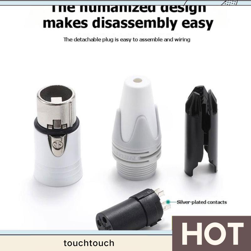 Dành Cho Âm Thanh Tương Thích Trắng XLR Cắm 3 Chân Mạ Bạc Nữ Đầu Nối NC3FXX- DIY Micro Cáp Kết Nối t
