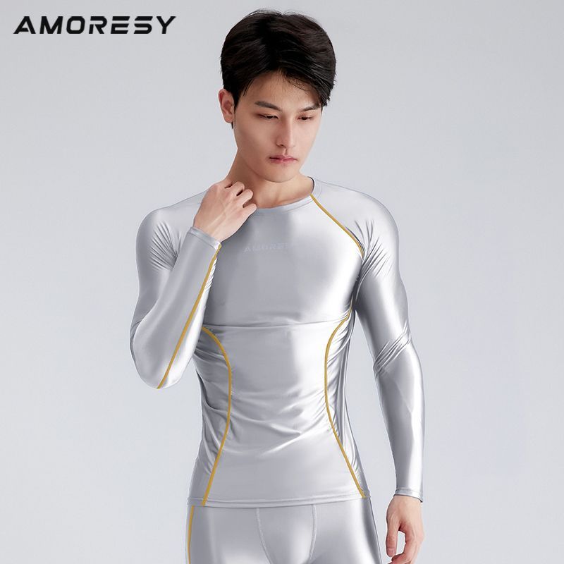 Bán Chạy Đồ Bơi AMORESY Hyperion Series Cổ Tròn Skinny Dài Tay Áo Thun Nam Bóng Nén Thể Thao Spandex