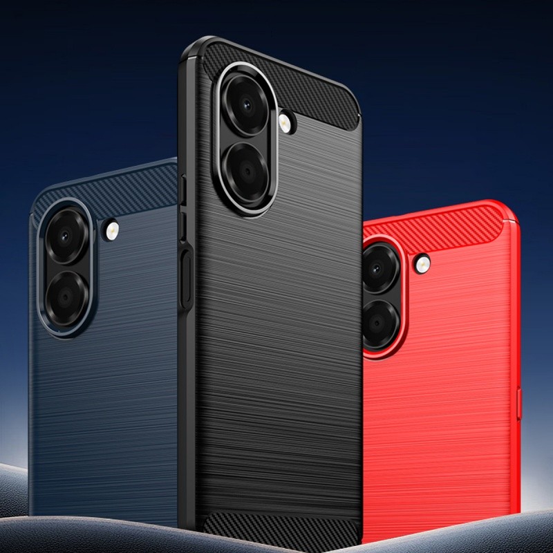 Dành Cho Honor X7E Ốp Lưng Sợi Carbon Silicon TPU Cao Su Bảo Vệ Điện Thoại Honor X7E Bao Honor X7E