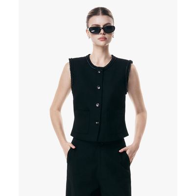 GIGI - Áo khoác gilet nữ sát nách phối viền_G1206T262227-66