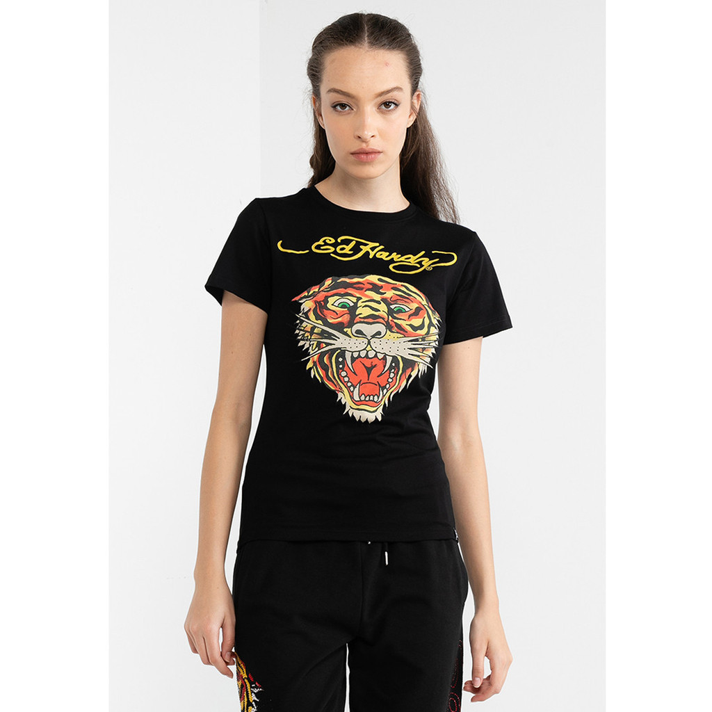 Áo thun thông thường Ed Hardy Classic Tiger in hình Unisex