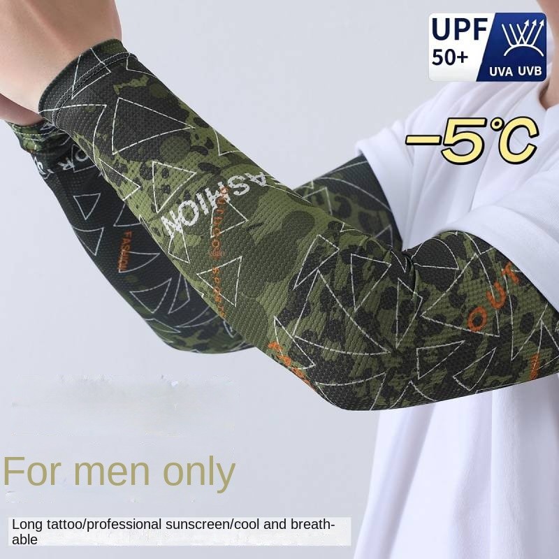 Sun Shade Uv Protection Men Ice Sleeve Summer Loose Breathable Outdoor Cycling and Driving plus Size