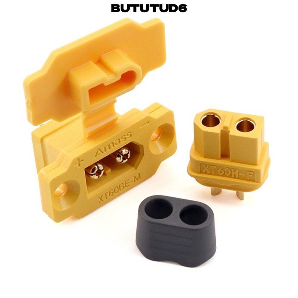 BUUTUTUD6 XT60BE Nam Cắm, Amass East Lắp Đặt Đầu Nối XT60BE-M-F, Màu Đen Hữu Ích Màu Vàng Có Nắp Cắm