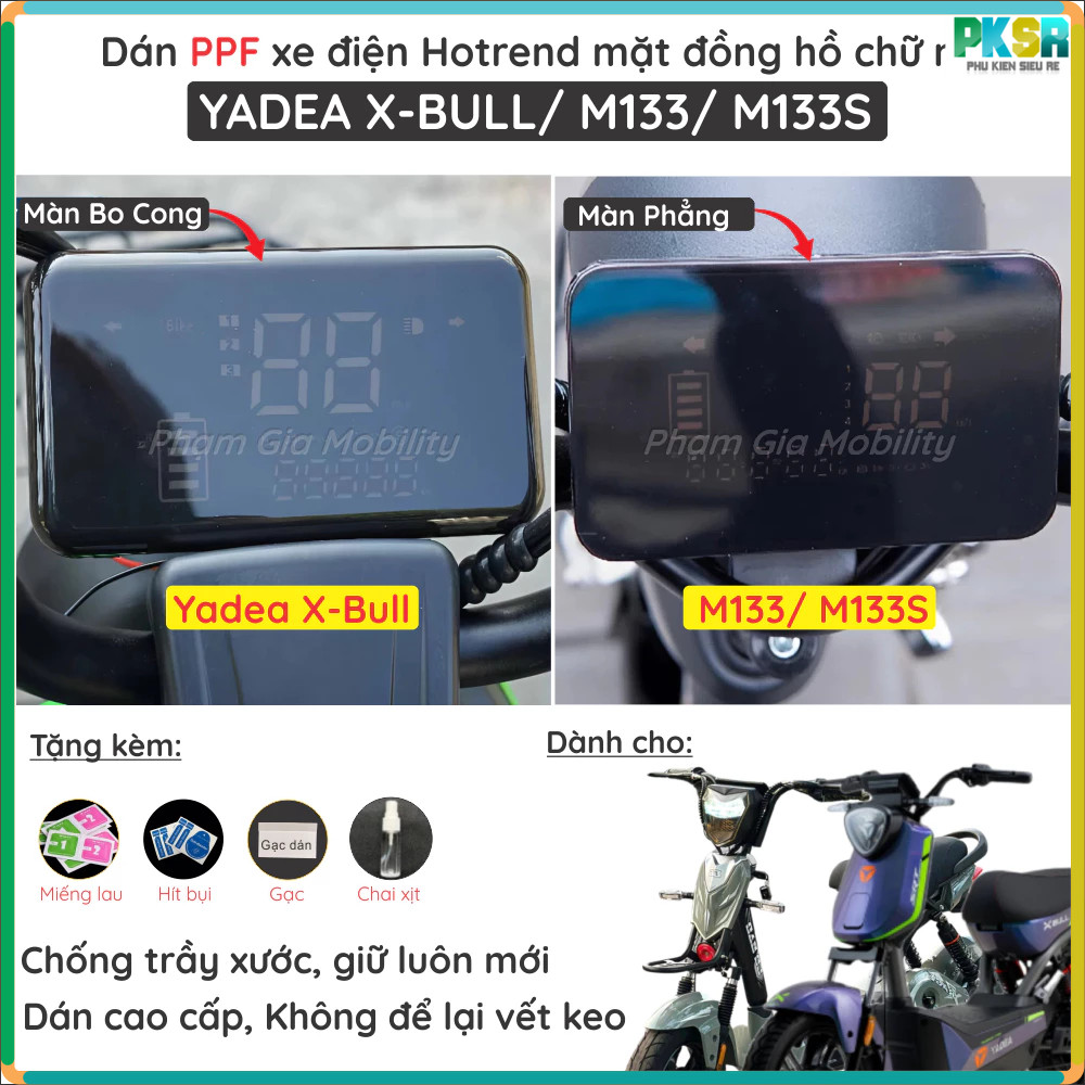 Dán màn hình cho đồng hồ xe điện Yadea X-Zone X-Bull X Bull Zone M133 133S Mima M16 JVC G9S NFC XMen