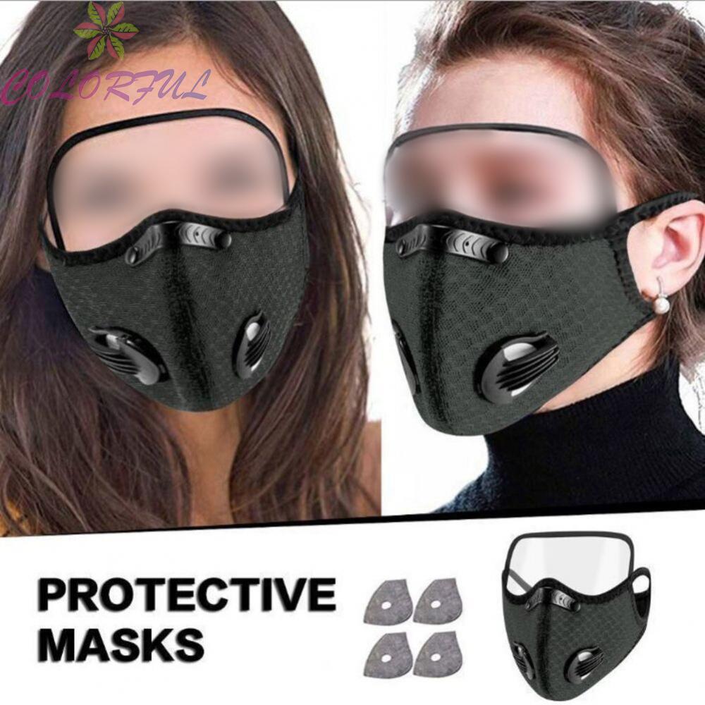 Washable and Reusable Cycling Mask with Transparent Glasses for Comfort
