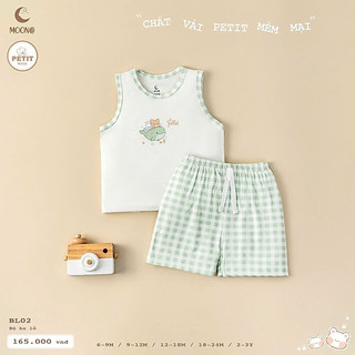 MOON Bộ  ba lỗ moon chất petit cho bé trai/bé gái