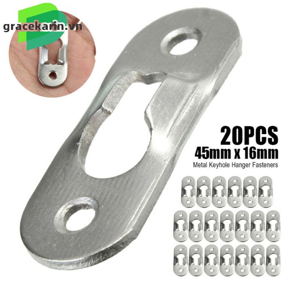 [GRCEKRIN-VN]20 Pcs 45x16mm Hooks Hanging Keyhole Hanger Hardware Tools Picture Frames Set