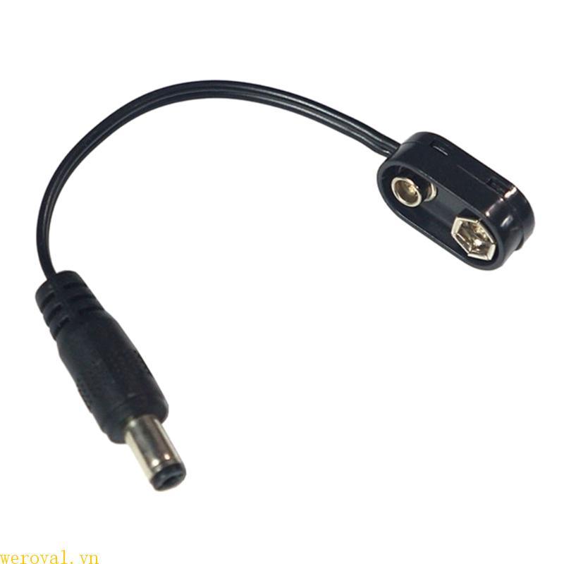 WER 9V Kẹp Chuyển Đổi Cáp Nguồn Chụp Kết Nối Bàn Đạp Hiệu Ứng Nam Cáp 9Volt Nguồn Điện Cáp Đàn Guita