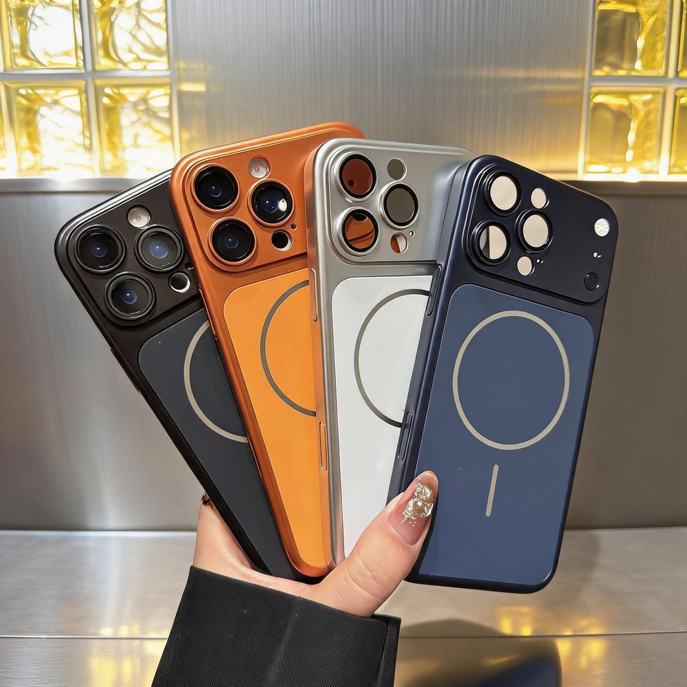 [i17 Style] Ốp điện thoại cứng từ tính cho iPhone 16 Pro Max 17 Pro 15 14 13 Pro Max Vỏ chống sốc có