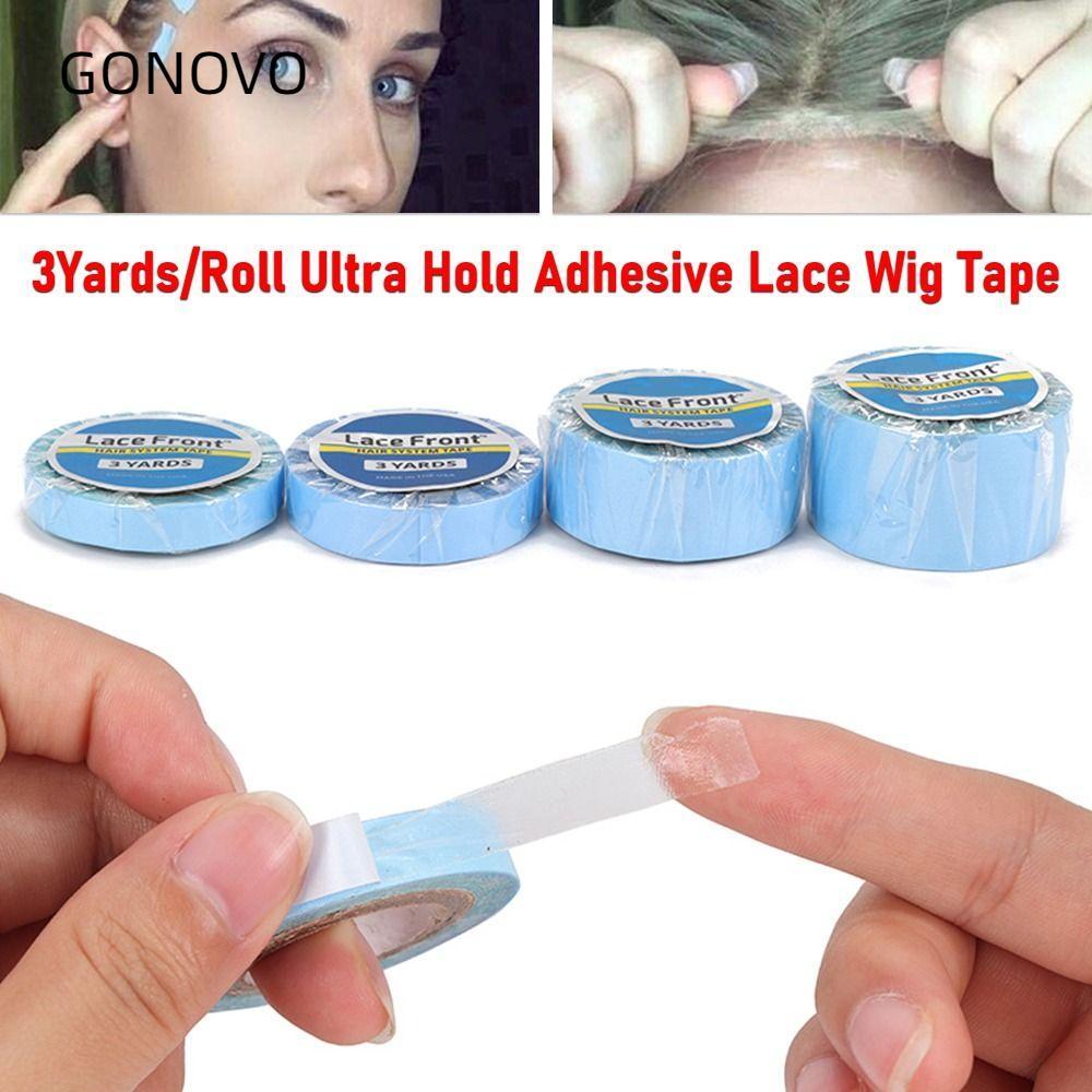 GONOVO 3Yards / Roll Wig Tape, Keo dán phía trước ren siêu giữ hai mặt, Băng keo hệ thống tóc chống 