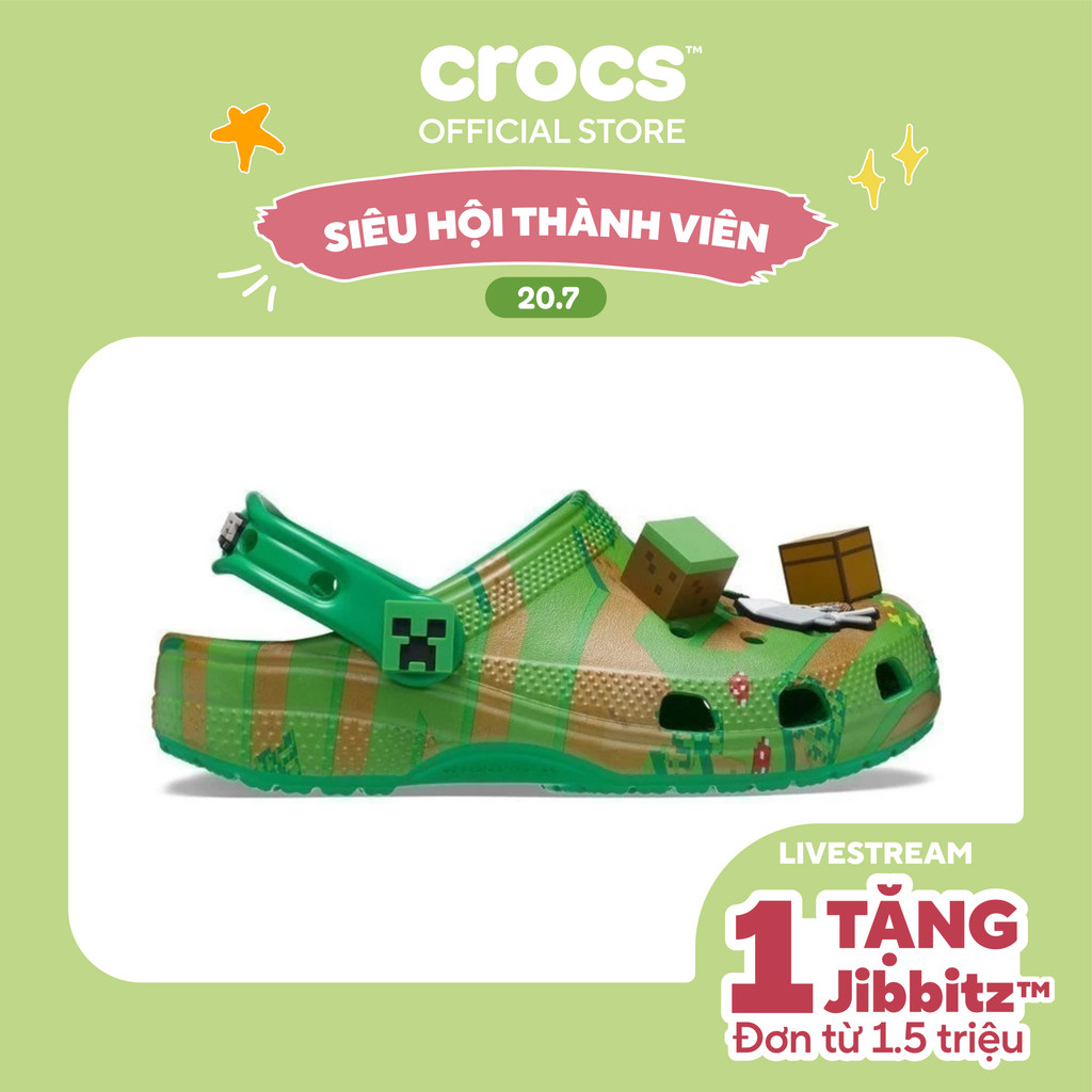 Giày Clog Trẻ Em Crocs Elevated Minecraft Classic - Multi - 208473-90H