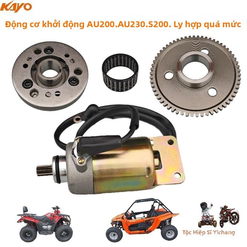 Củ đề mô tơ khởi động ly hợp một chiều xe cào cào ATV Kayo Huayang Au200 Au230 S200