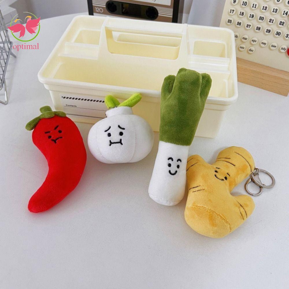 OPTIMAL LIMIT Hot Pepper Shape Móc khóa, Green Onion Tỏi Tỏi Móc khóa sang trọng, Phụ kiện chìa khóa