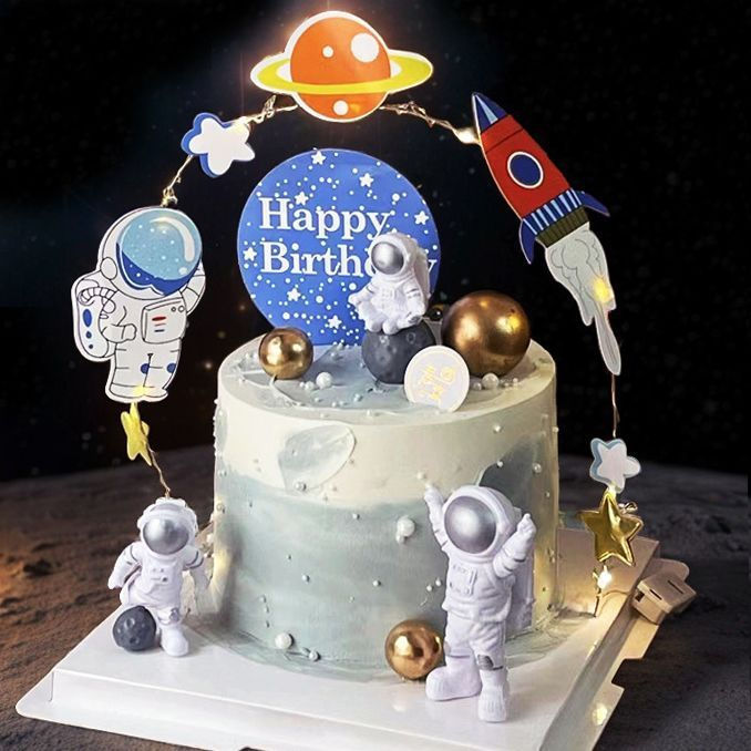 Children's Space Planet Rocket Space Baking New Product Decoration12y Cake set boy astronaut decorat