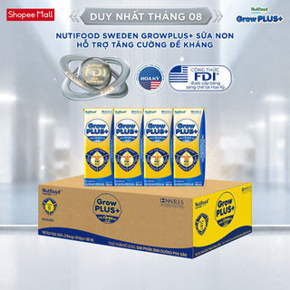 [Livestream BeyondK] Thùng Sữa Bột Pha Sẵn GrowPLUS+ Sữa Non Tăng Đề Kháng 180ml - Trên 1 Tuổi (48 Hộp x 180ml)