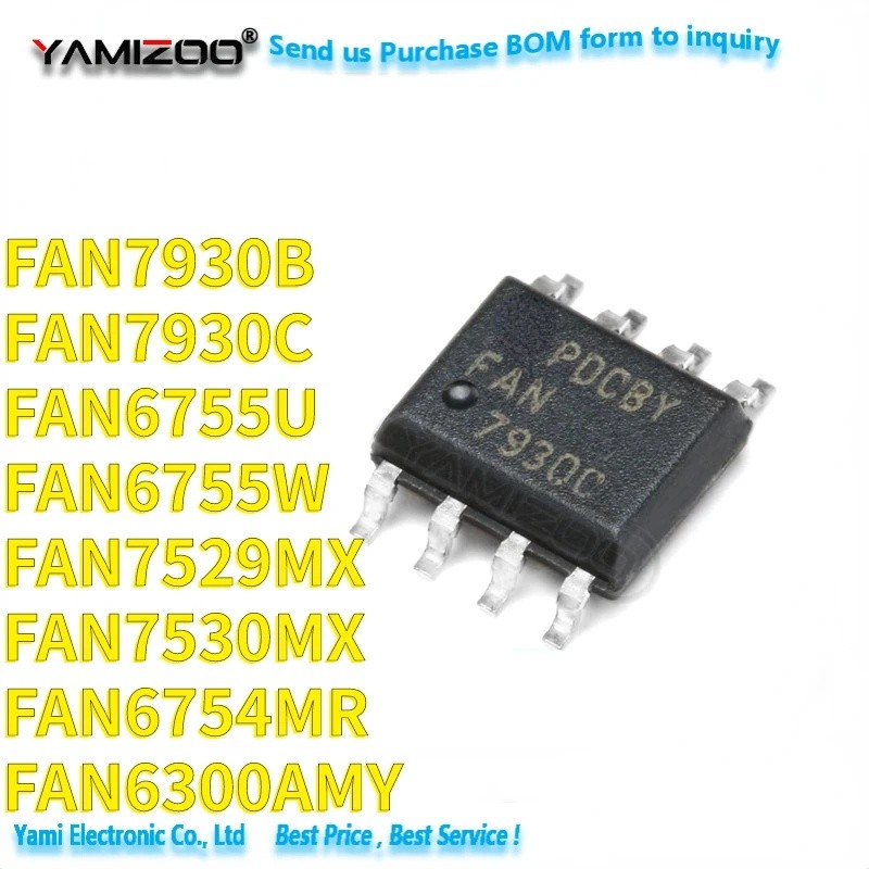 5 CÁI FAN6754MR FAN6755U FAN6755W FAN7529MX FAN7530MX FAN7930B FAN7930C SOP8 FAN6300AMY FAN6300 FAN6
