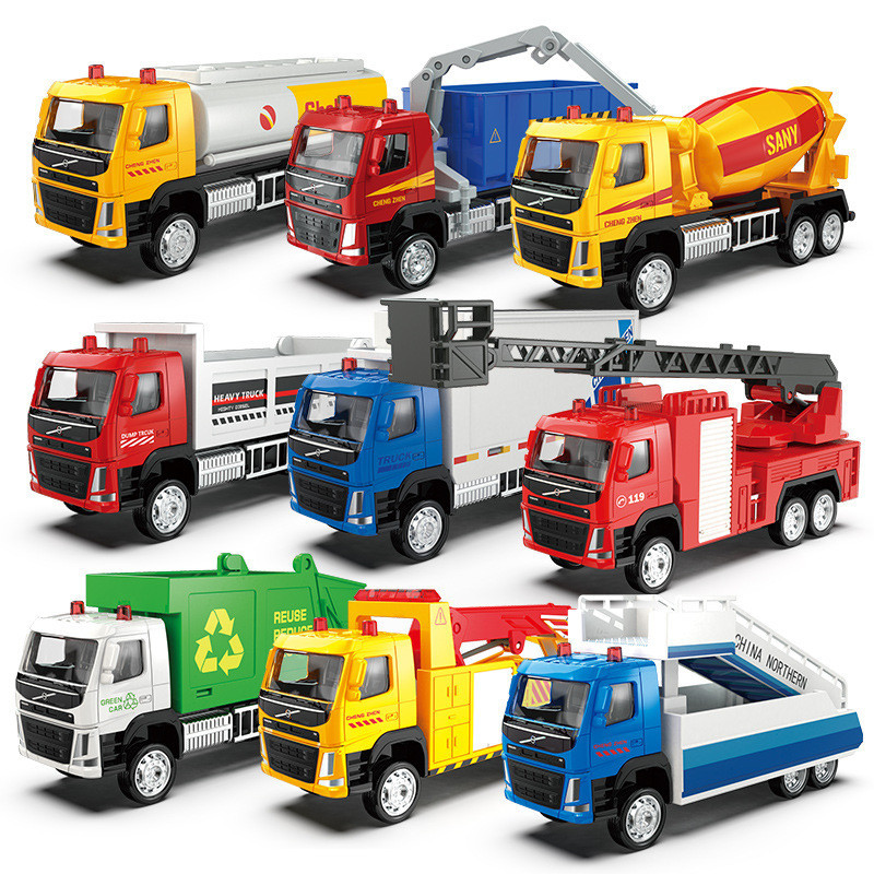 1: 72 Volvo Kỹ Thuật Xe Tải Xe Cứu Hỏa Mô Hình Hợp Kim Đồ Chơi Trẻ Em