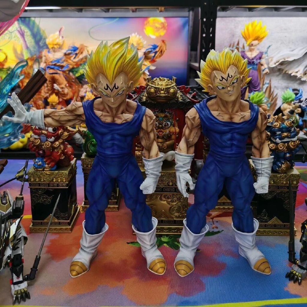 Premium-Dragon Ball Z KD Majin Vegeta Anime Hình, Super Saiyan Evil Vegeta Hand on Chin Posed Tượng,