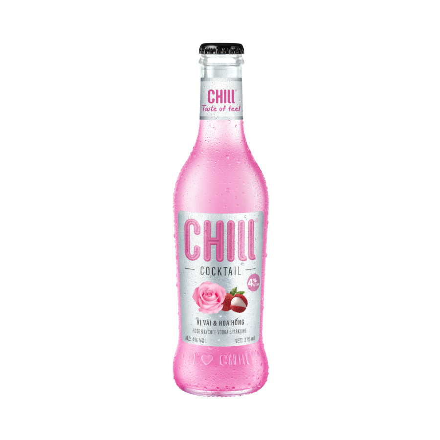 Nước trái cây len men Chill Original rose & lychee 275ml - 51434
