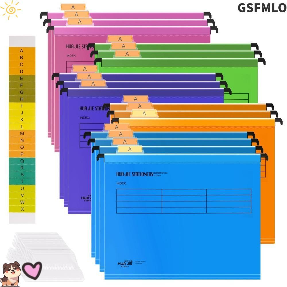 Tệp treo GSFMLO A4, Thư mục lao động nhanh loại treo PVC A4, có móc A4 Màu treo ngẫu nhiên Thư mục t