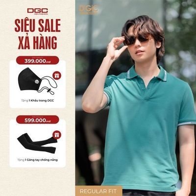 Áo polo ngắn tay DGC dáng suông, xẻ sườn gấu Chất Vải Thoáng Mát - SAPBC01M