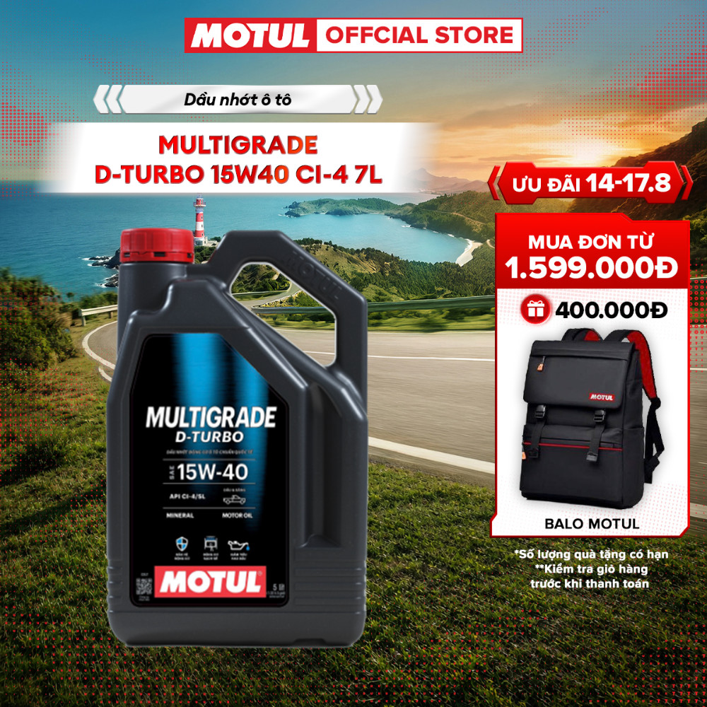 Dầu nhớt xe ô tô MOTUL MULTIGRADE D-TURBO 15W40 CI-4 7L VN