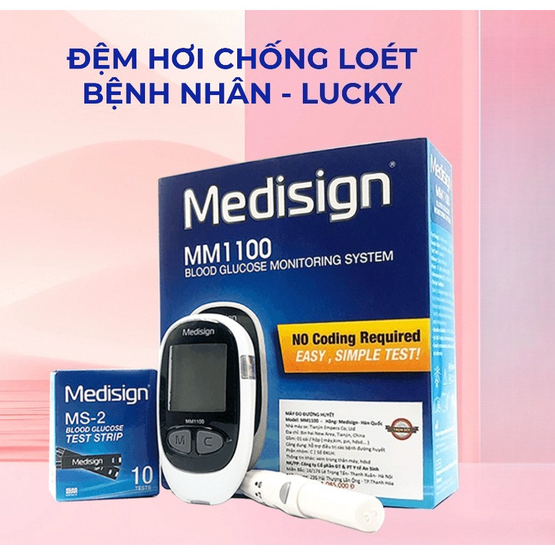Máy đo đường huyết cá nhân Medisign MM1100 tặng kèm 25 que + 25 kim chích bảo hành trọn đời