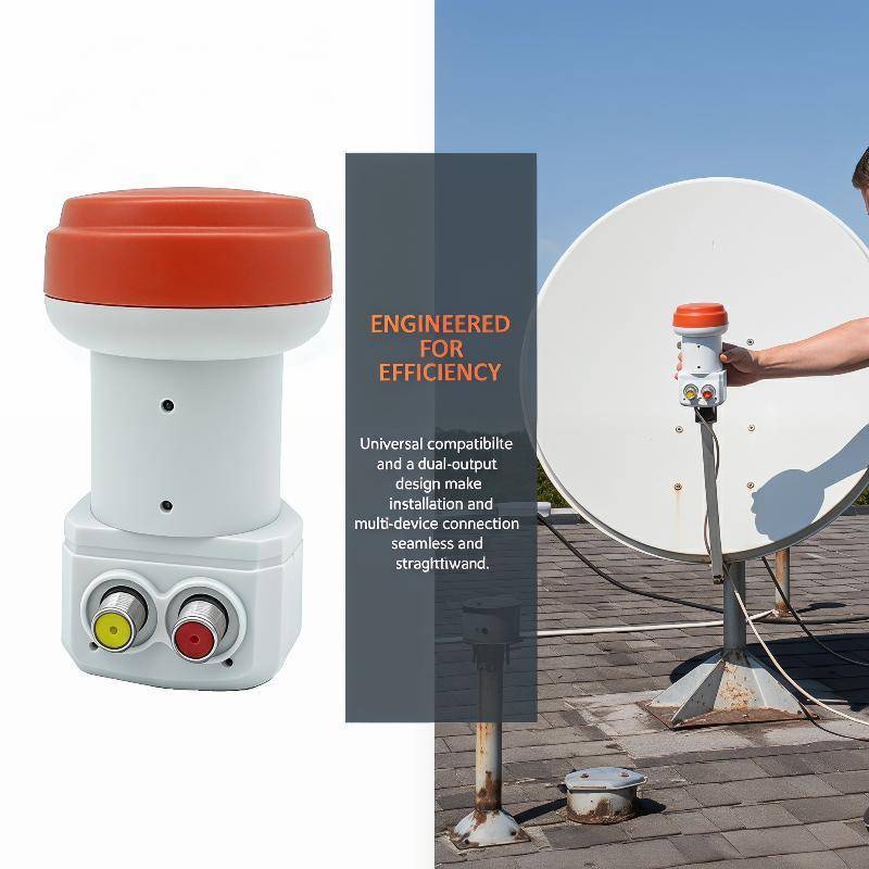 TasteTasty Digital Satellite KU Band Twin Dual LNB Bộ chuyển đổi tuyến tính đa năng 2 đầu ra để tiếp
