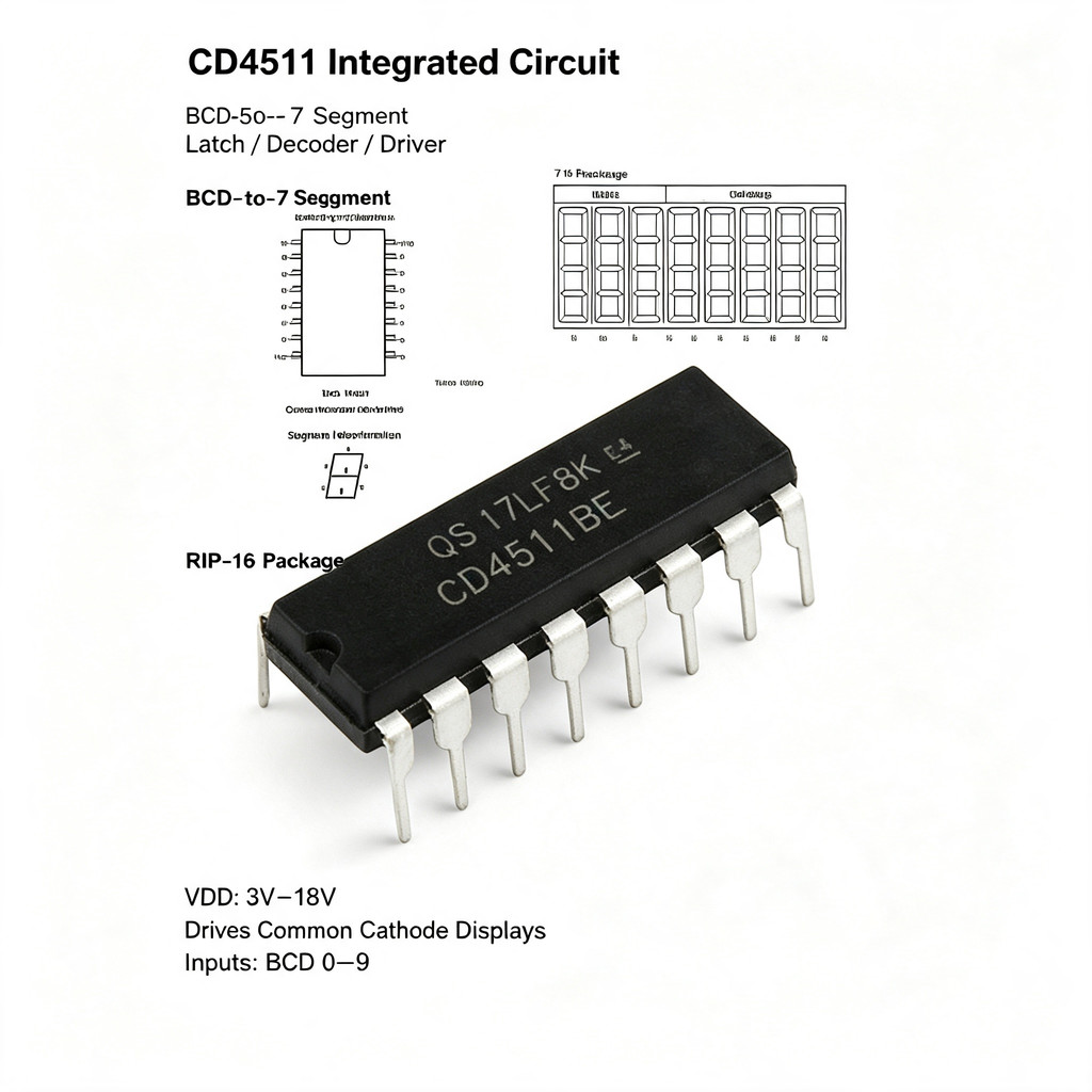 2 Chiếc CD4511BE CD4511 BCD ‐ to ‐ 7 Phân Đoạn Bộ Giải Mã Chốt IC DIP ‐ 16 7 Đoạn Trình Điều Khiển H
