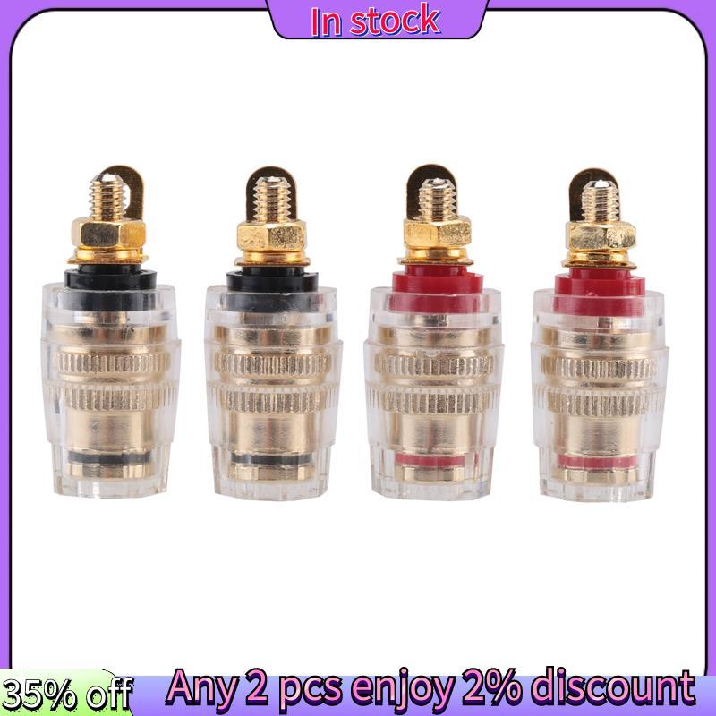 Còn hàng-New 4Pc Amplifier Loa Terminal Binding Post 4mm Banana Plug Jack